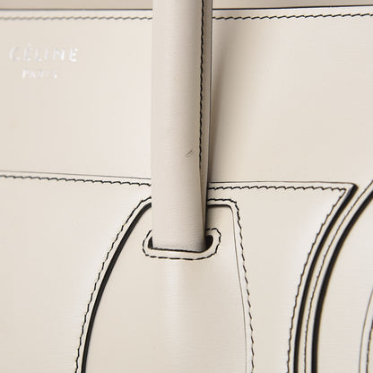 Celine Satin Calfskin Mini Debossed Luggage White 14 of 16