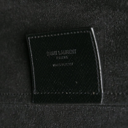 Saint Laurent Grained Calfskin Large Shopping Tote Warm Taupe Black 6 of 10