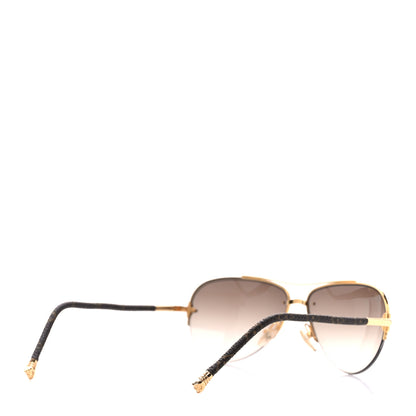 Louis Vuitton Monogram Petite Viola Pilote Aviator Sunglasses Z0571U Brown 4 of 8