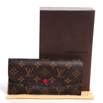 Louis Vuitton Monogram Emilie Wallet Red 5 of 8