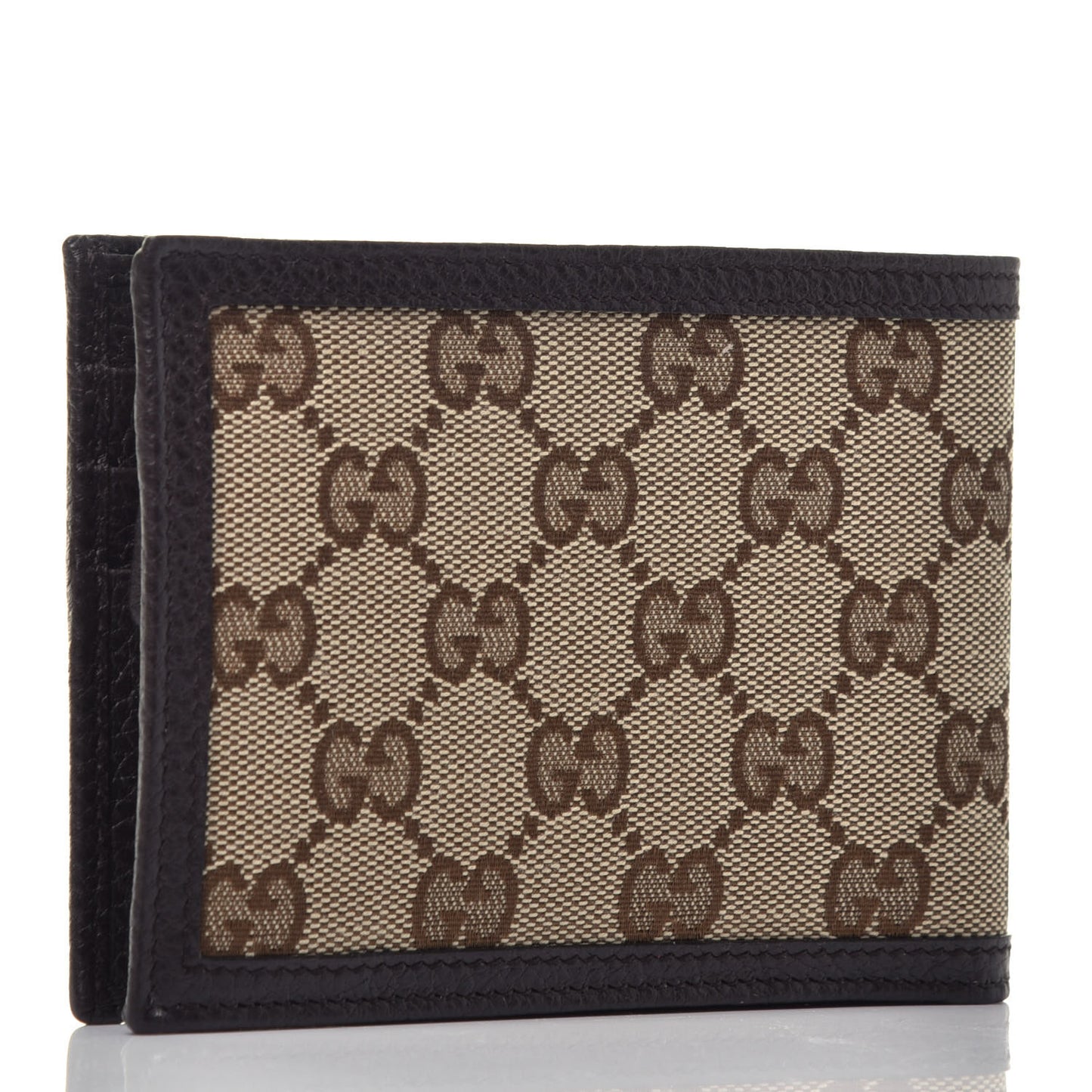 Monogram Bi-Fold Wallet Beige Dark Brown