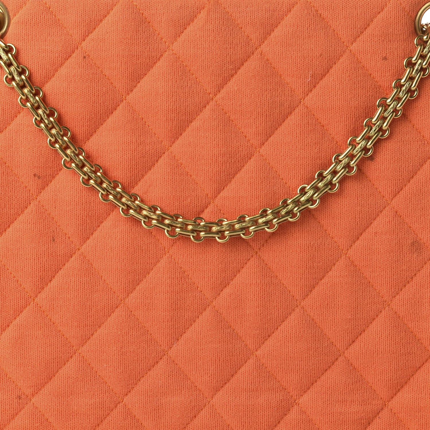 Chanel Jersey Quilted Shopping Tote Orange 10 of 11