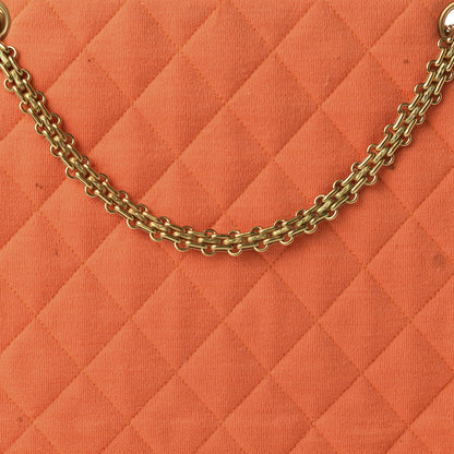 Chanel Jersey Quilted Shopping Tote Orange 10 of 11