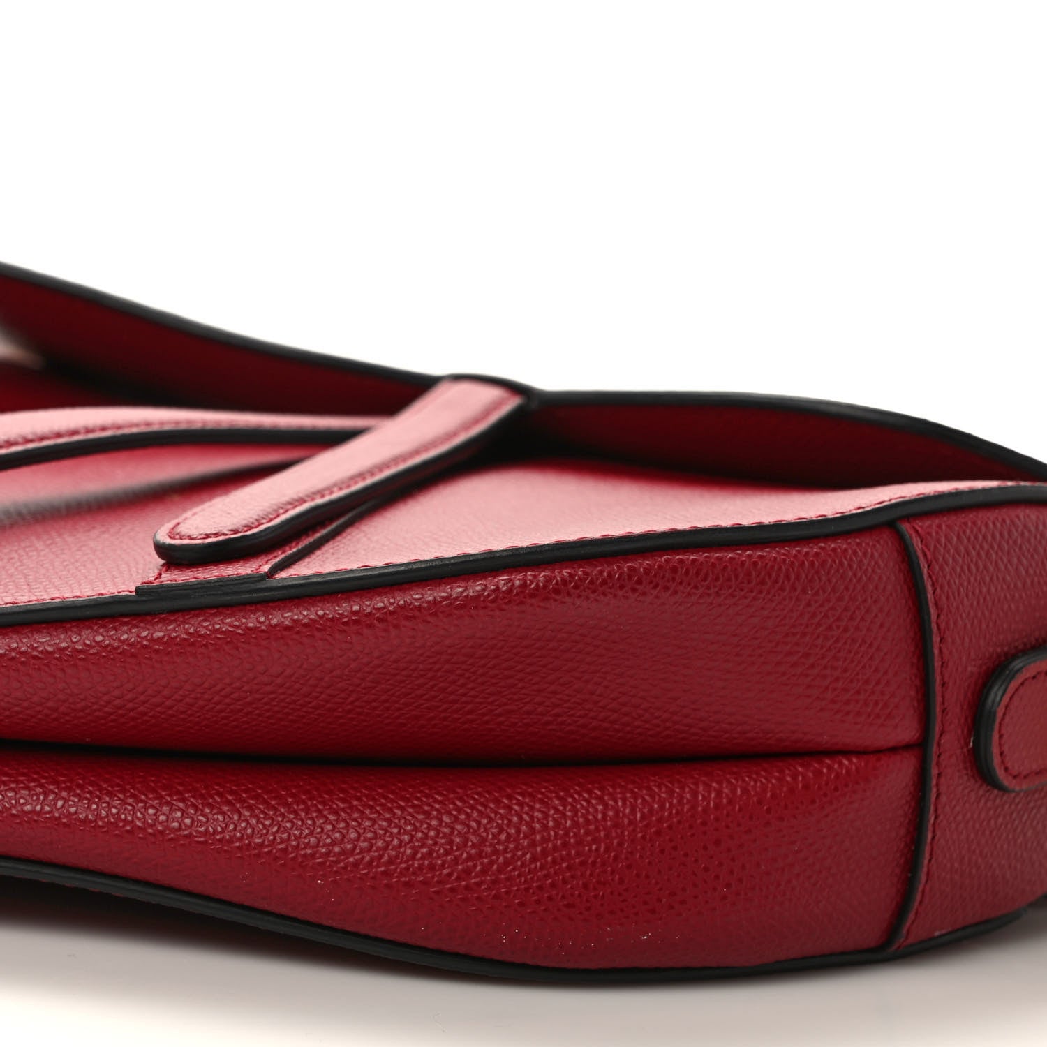 Christian Dior Grained Calfskin Saddle Bag Red 9 of 12