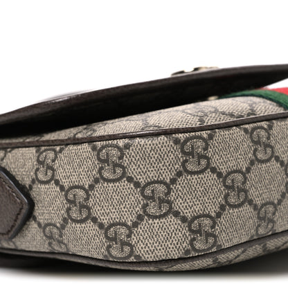 Gucci GG Supreme Monogram Textured Dollar Calfskin Small Ophidia Top Handle Shoulder Bag Beige Brown 9 of 10