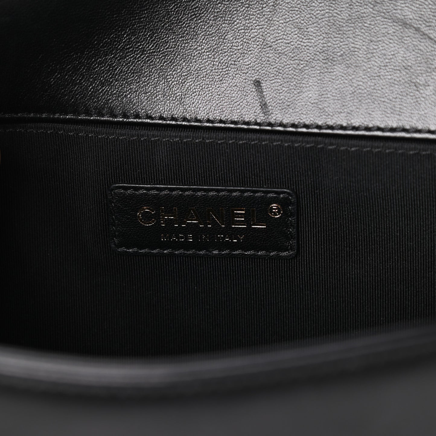 Lambskin Quilted Medium Boy Flap Black