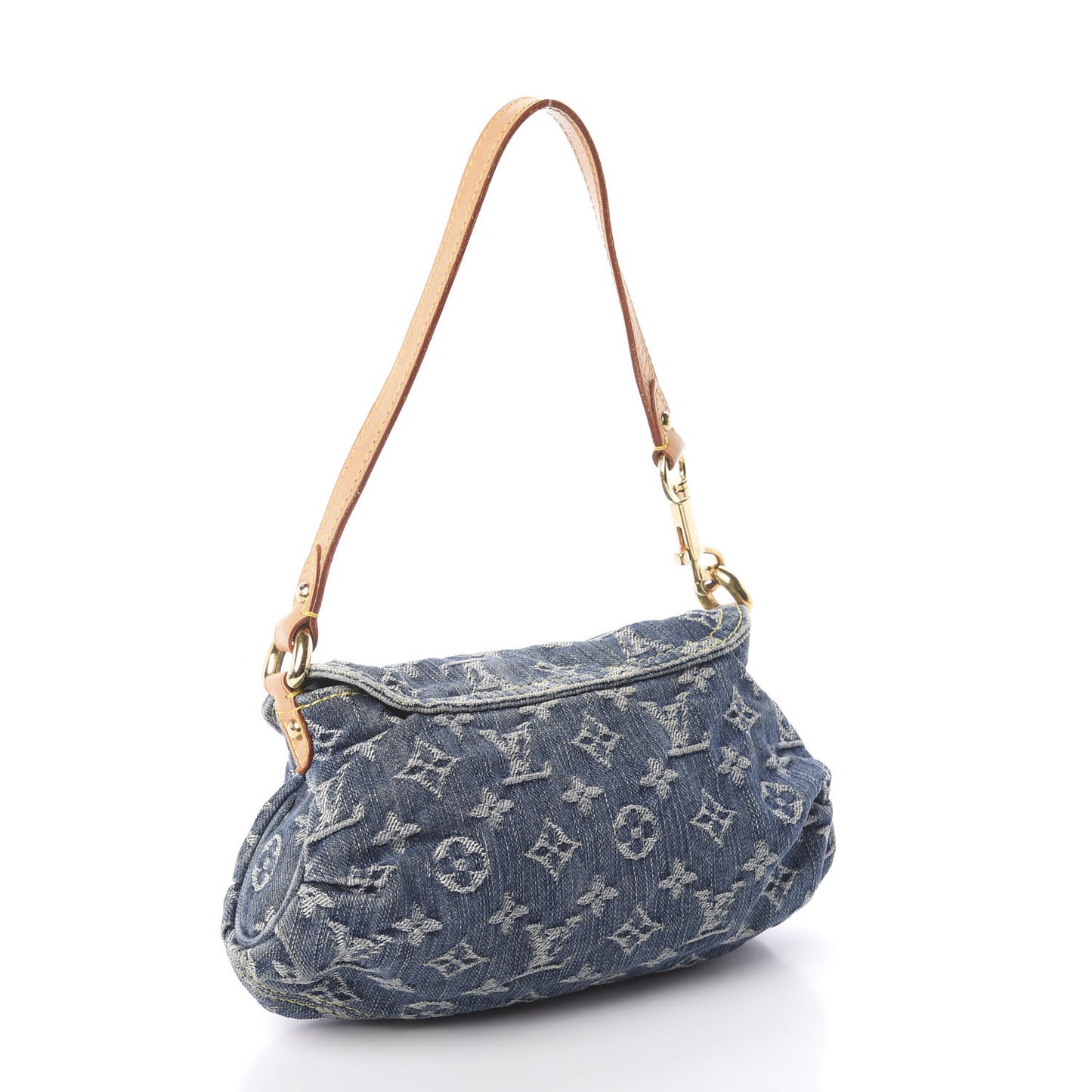 Monogram Denim Mini Pleaty Blue