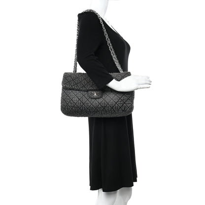 Chanel Denim Quilted Denimpression Flap Grey Black 2 of 11