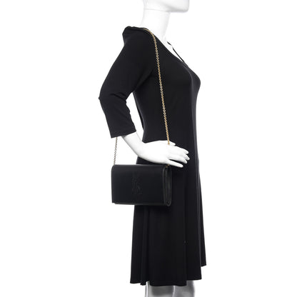 Saint Laurent Calfskin Monogram Belle de Jour Chain Clutch Black 2 of 12