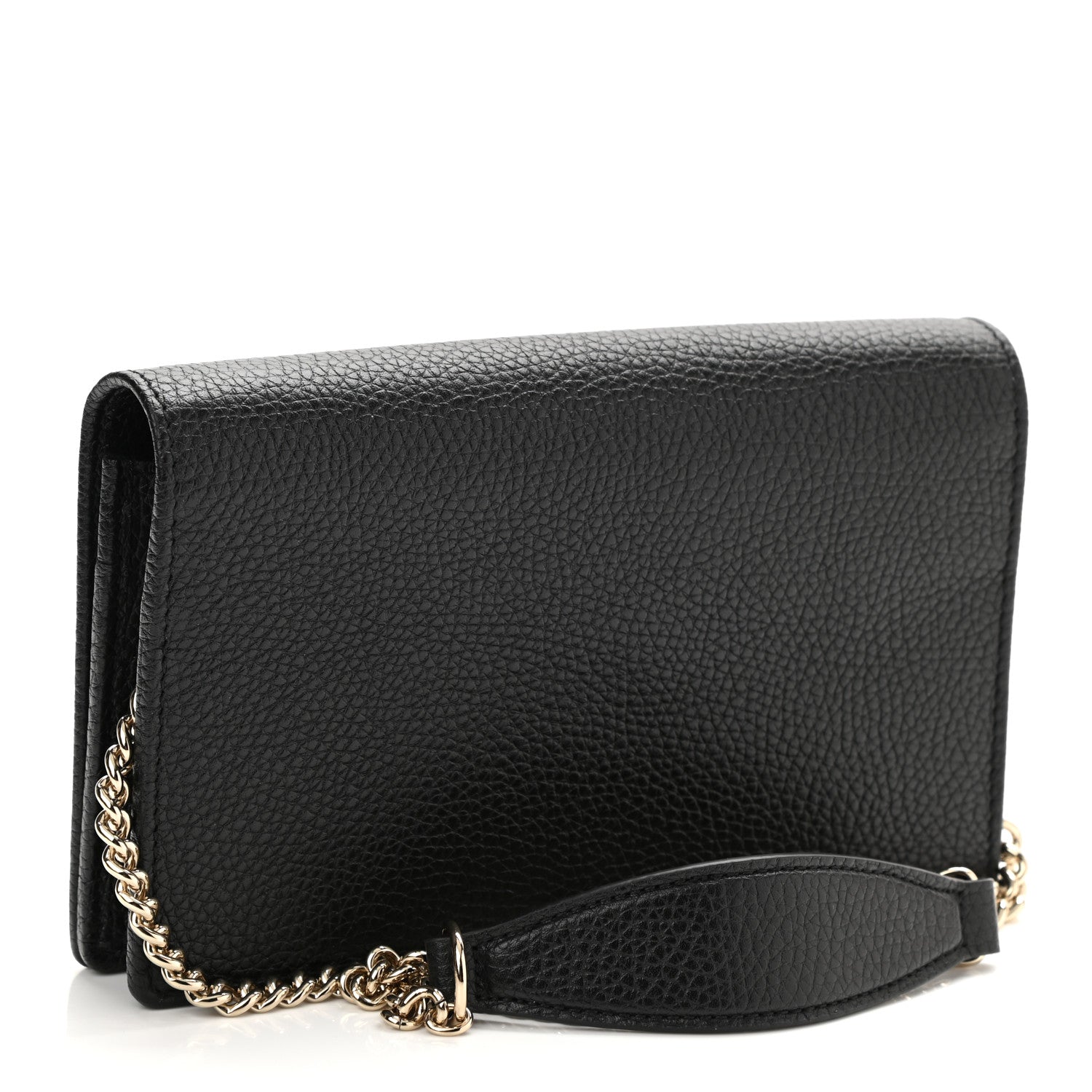 Gucci Pebbled Calfskin Soho Wallet on Chain Black 2 of 9