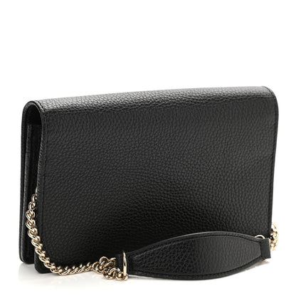 Gucci Pebbled Calfskin Soho Wallet on Chain Black 2 of 9