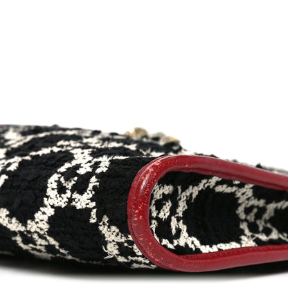 Gucci Tweed GG Monogram Large Rajah Chain Tote Romantic Cherry Black White 9 of 11