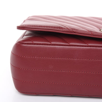 Chanel Calfskin Chevron Quilted Statement Flap Burgundy 10 of 12