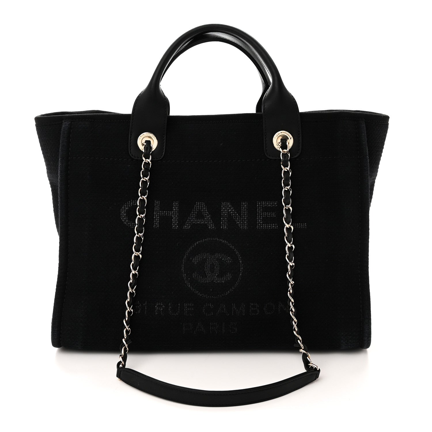 Chanel Mixed Fibers Small Deauville Tote Black 1 of 12