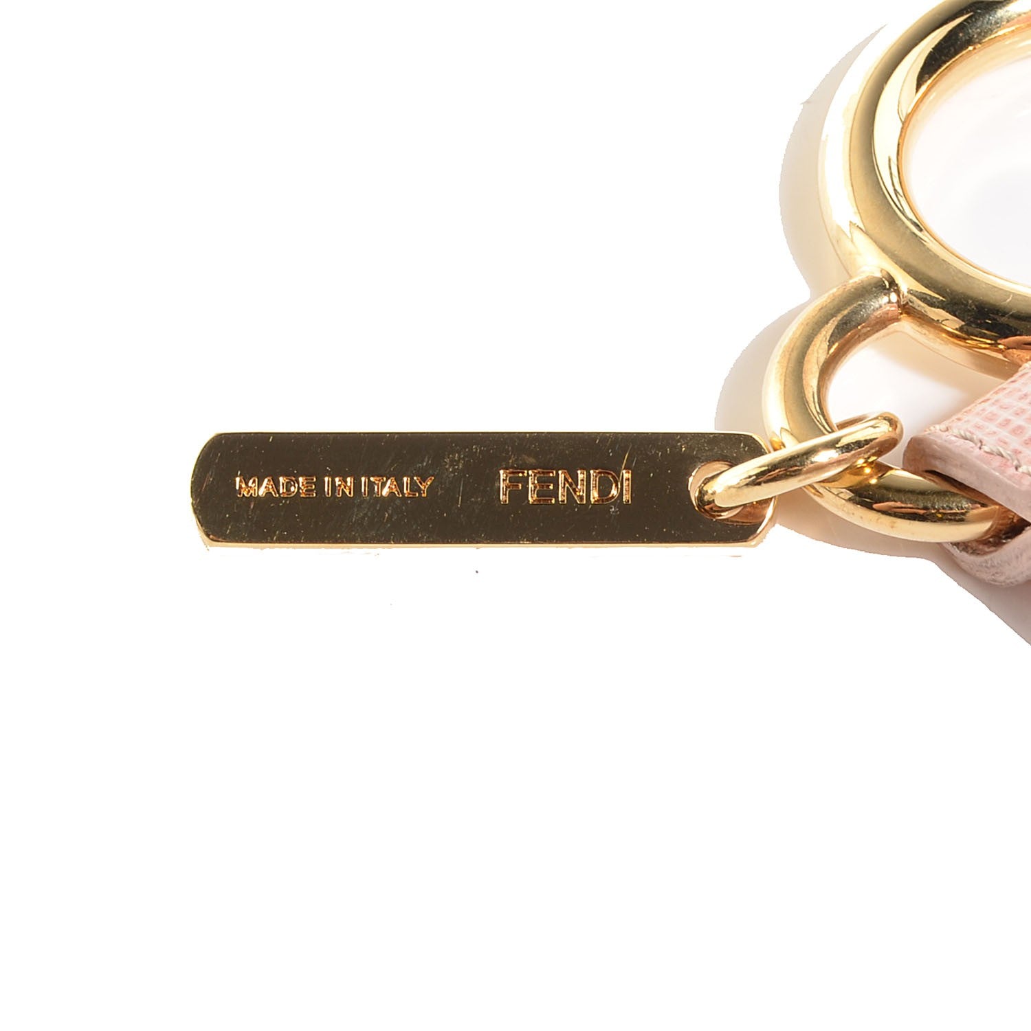 Fendi Fox Fur Vitello Elite Bi-Color Pom Pom Bag Charm Rosa Cammello Cipria 4 of 5