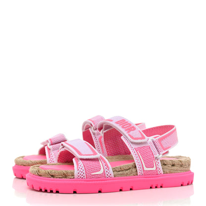 Christian Dior Technical Knit Jute Dioract 10mm Sandals 37 White Fuchsia 3 of 12