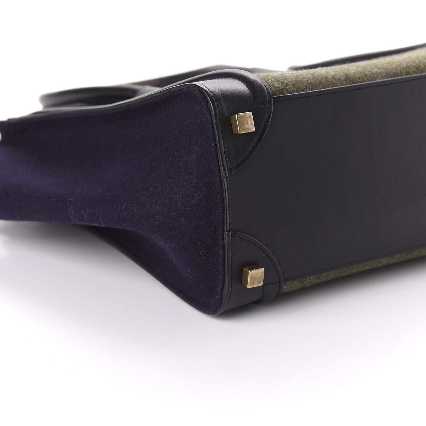 Felt Smooth Calfskin Micro Tri-Color Luggage Khaki