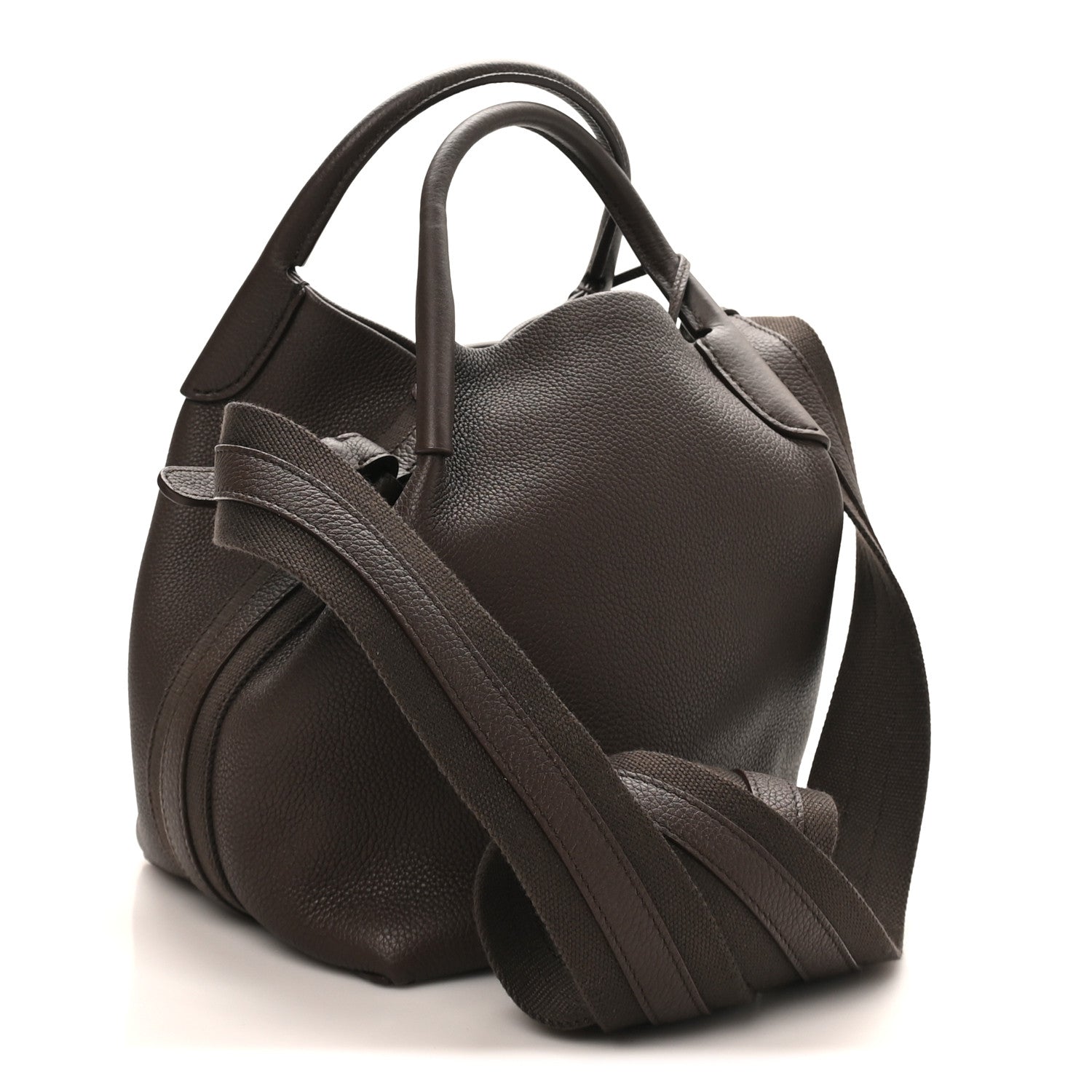 Loro Piana Grained Calfskin Micro Bale Bag Dark Chocolate Licorice 4 of 10