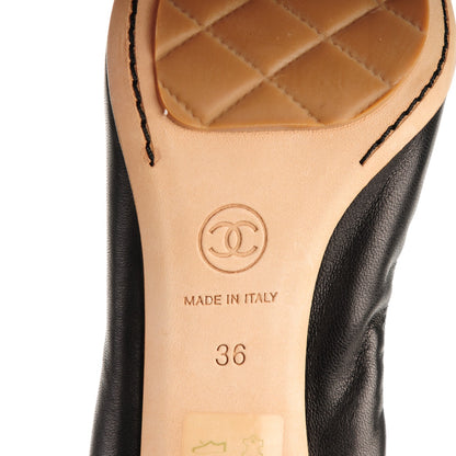 Chanel Lambskin Patent Elastic Stretch CC Pumps 36 Black 6 of 7