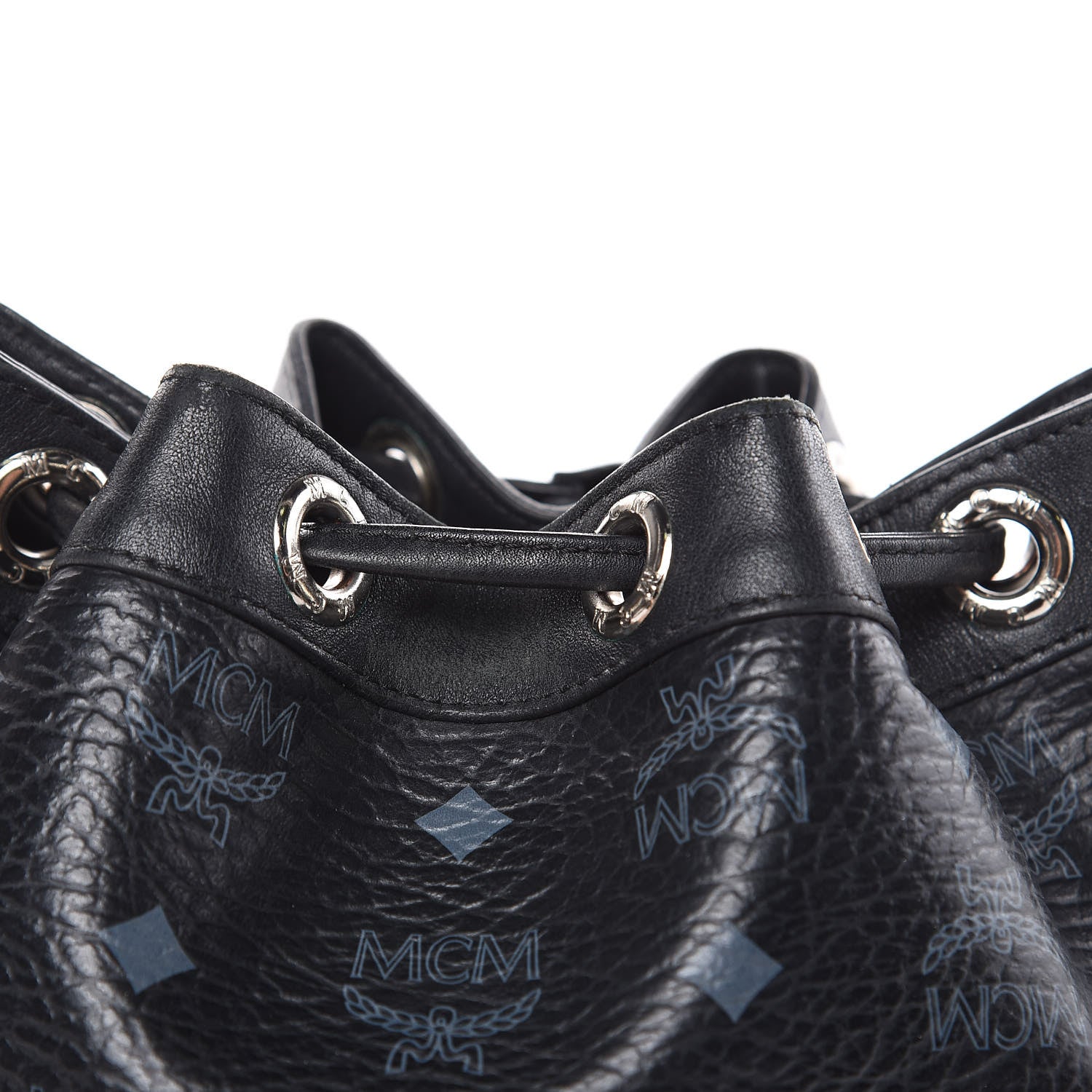 MCM Visetos Essential Drawstring Bucket Bag Black 14 of 16
