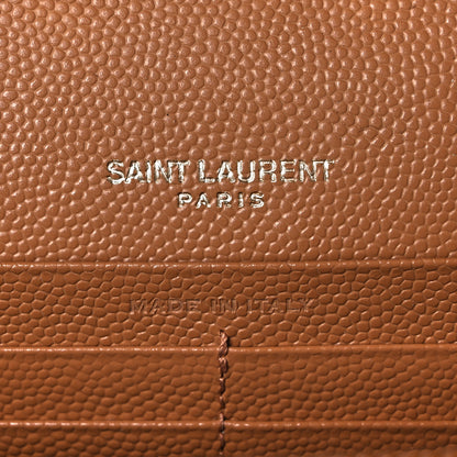 Saint Laurent Grain De Poudre Mixed Matelasse Triquilt Monogram Chain Wallet Dune 5 of 8