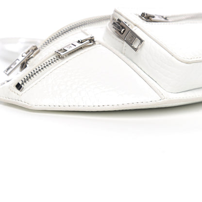 Alexander Wang Crocodile Embossed Patent Mini Top Handle Attica Belt Bag White 6 of 8