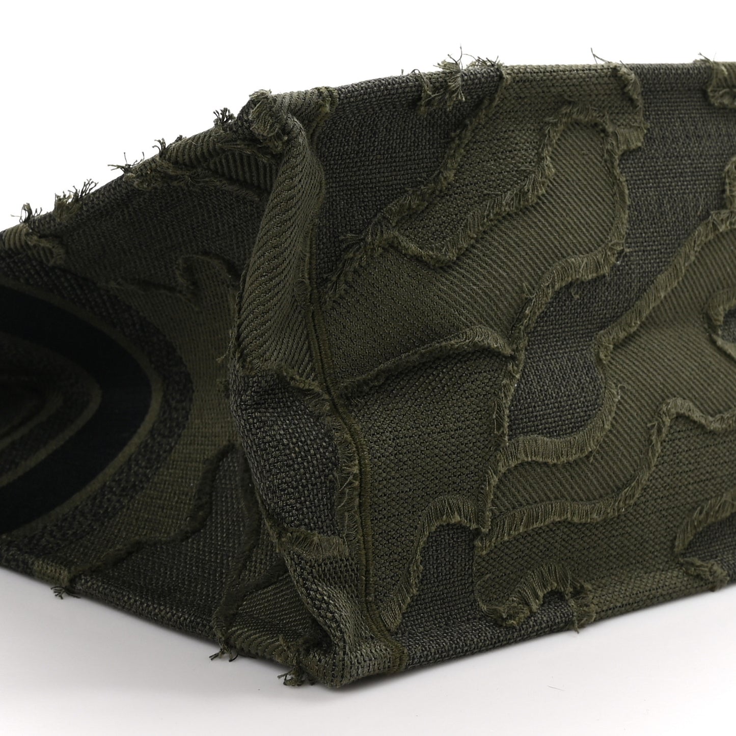 Canvas Embroidered Camouflage Large Book Tote Green