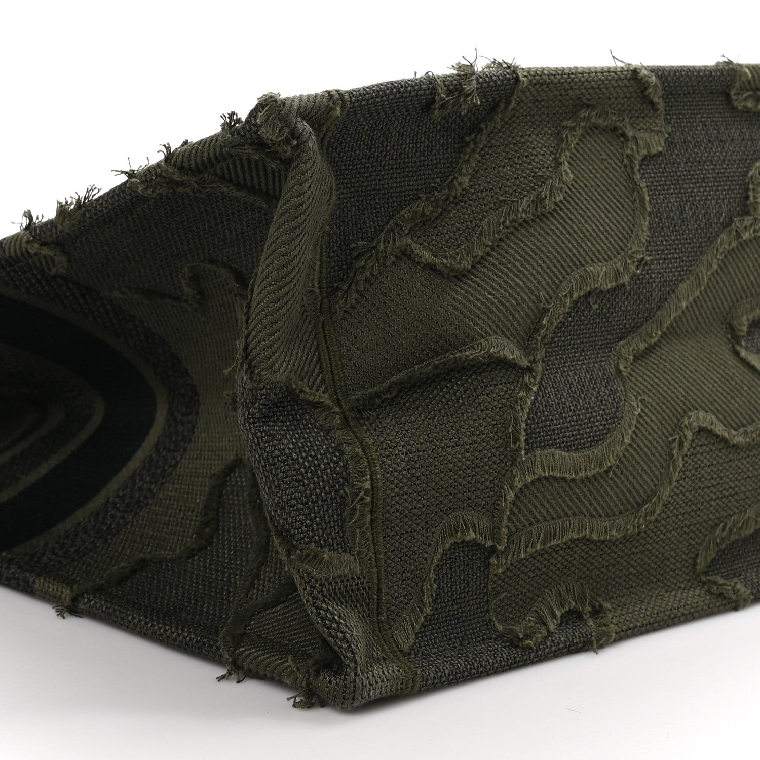 Christian Dior Canvas Embroidered Camouflage Large Book Tote Green 8 of 9