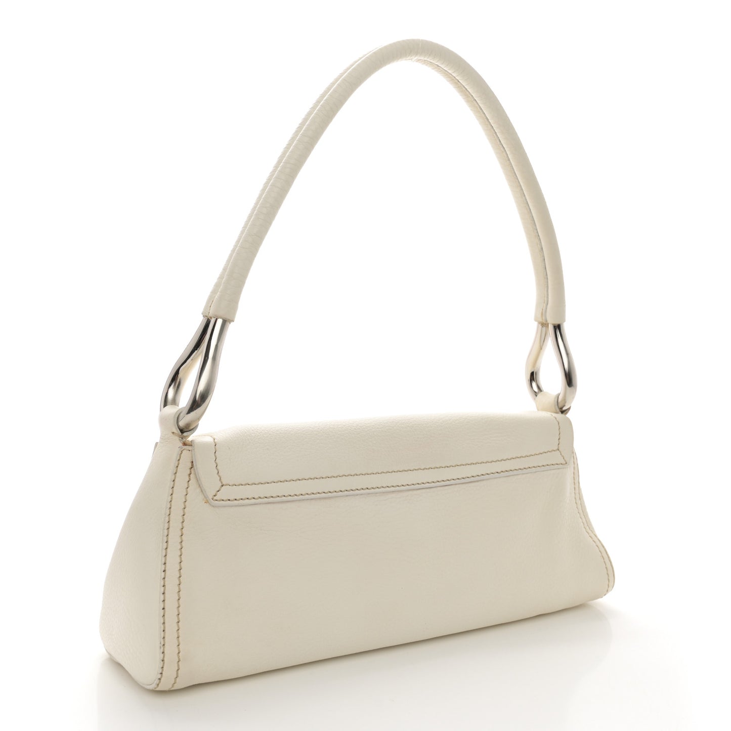 Vitello Daino Swing Flap Shoulder Bag White