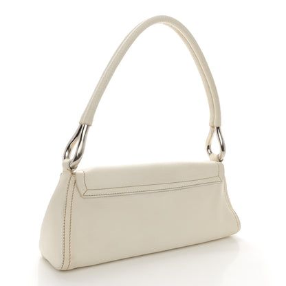 Prada Vitello Daino Swing Flap Shoulder Bag White 3 of 17
