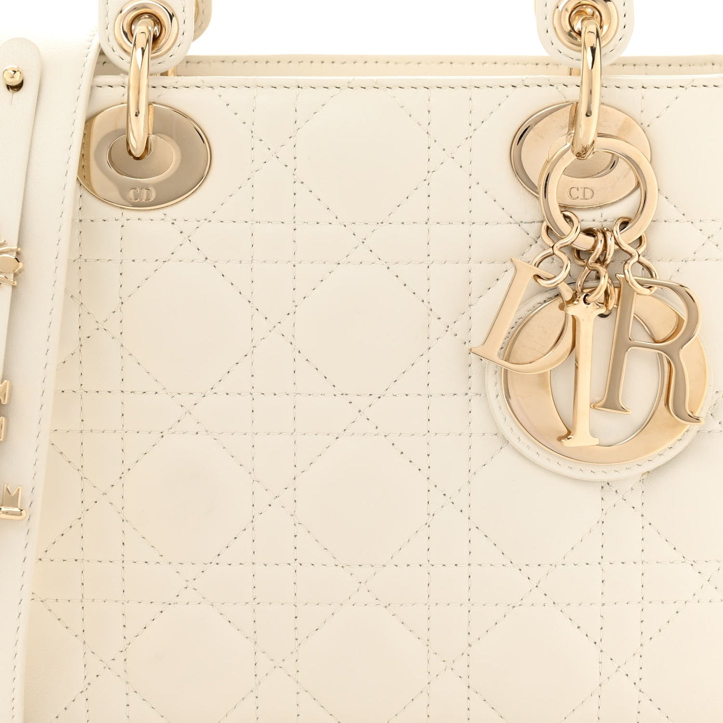 Lambskin Cannage Small My ABCDior Lady Dior White
