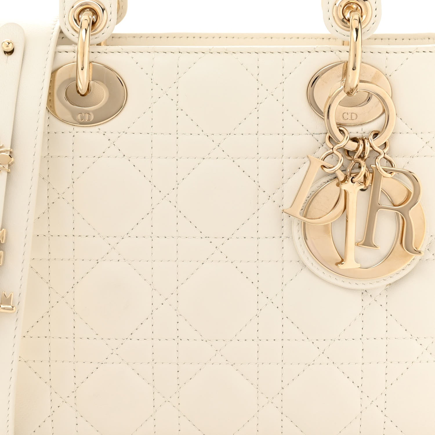 Christian Dior Lambskin Cannage Small My ABCDior Lady Dior White 8 of 12