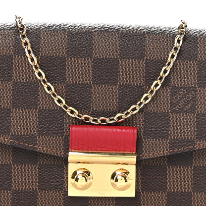 Louis Vuitton Damier Ebene Croisette Chain Wallet Scarlet 7 of 10
