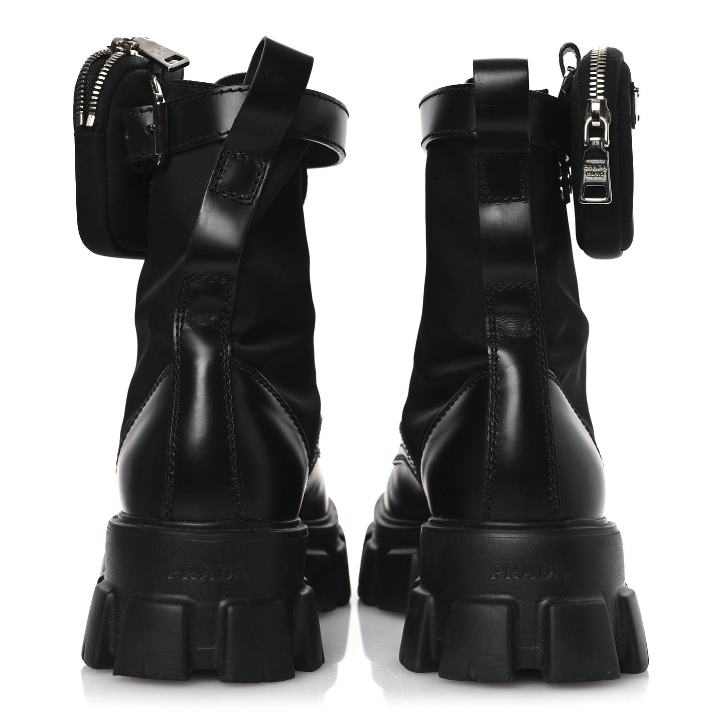 Spazzolato Rois Nylon Metal Triangle Logo Mens Monolith Pouch Pocket 55mm Boots 7.5 Black