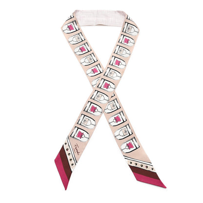 Fendi Silk Bag Print Wrappy Scarf Beige Multicolor 1 of 4