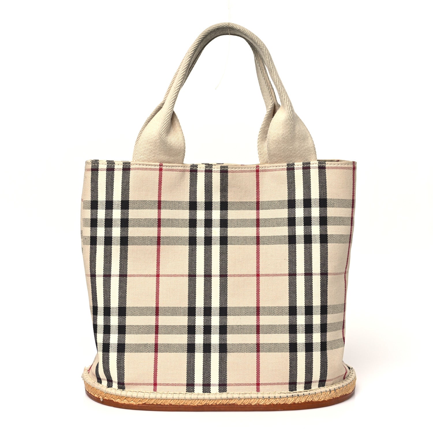 Burberry House Check Espadrille Bucket Bag Beige 1 of 13