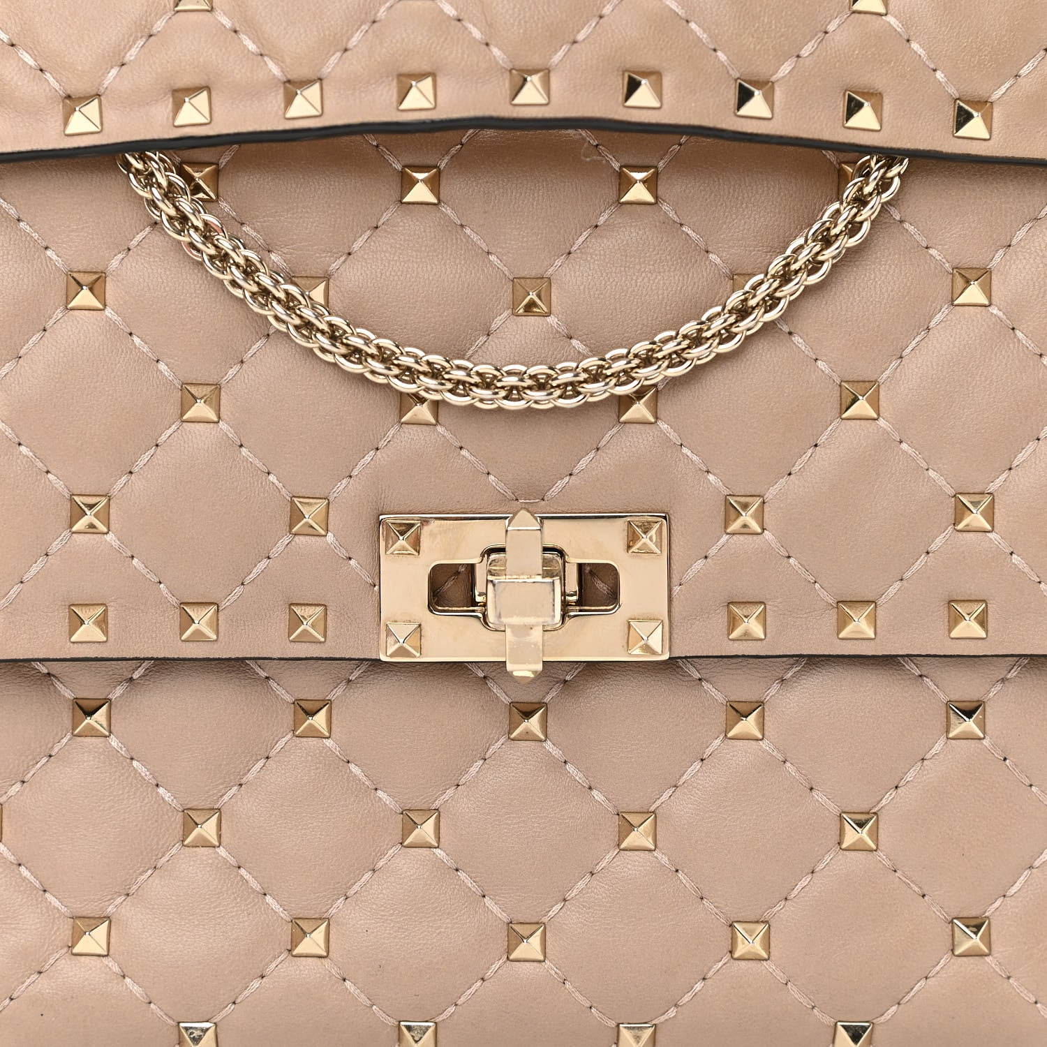Valentino Garavani Lambskin Medium Rockstud Spike Shoulder Bag Poudre 8 of 12