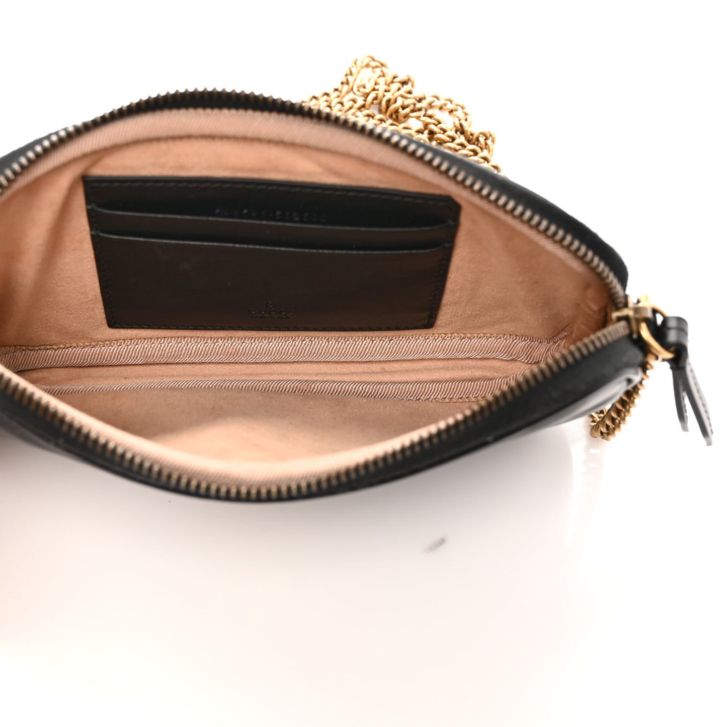 Calfskin Matelasse Mini GG Marmont Chain Crossbody Bag Black
