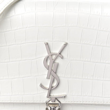 Saint Laurent Calfskin Crocodile Embossed Kate Monogram Tassel Chain Wallet Cremasoft 11 of 13