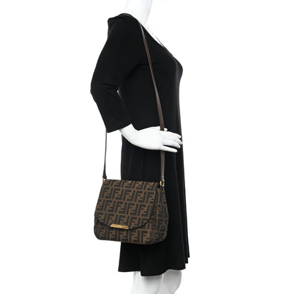 Fendi Zucca Vitello Artic Small Messenger Bag Tobacco Castagna 2 of 11