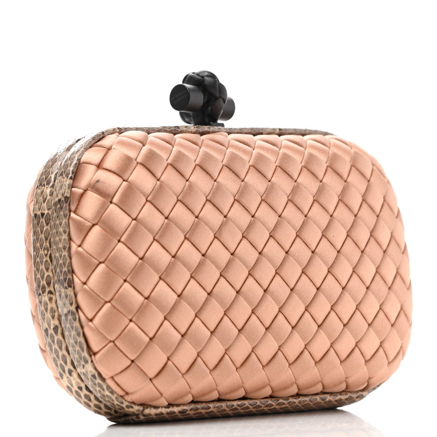 Satin Intreccio Impero Ayers Knot Clutch Flamingo