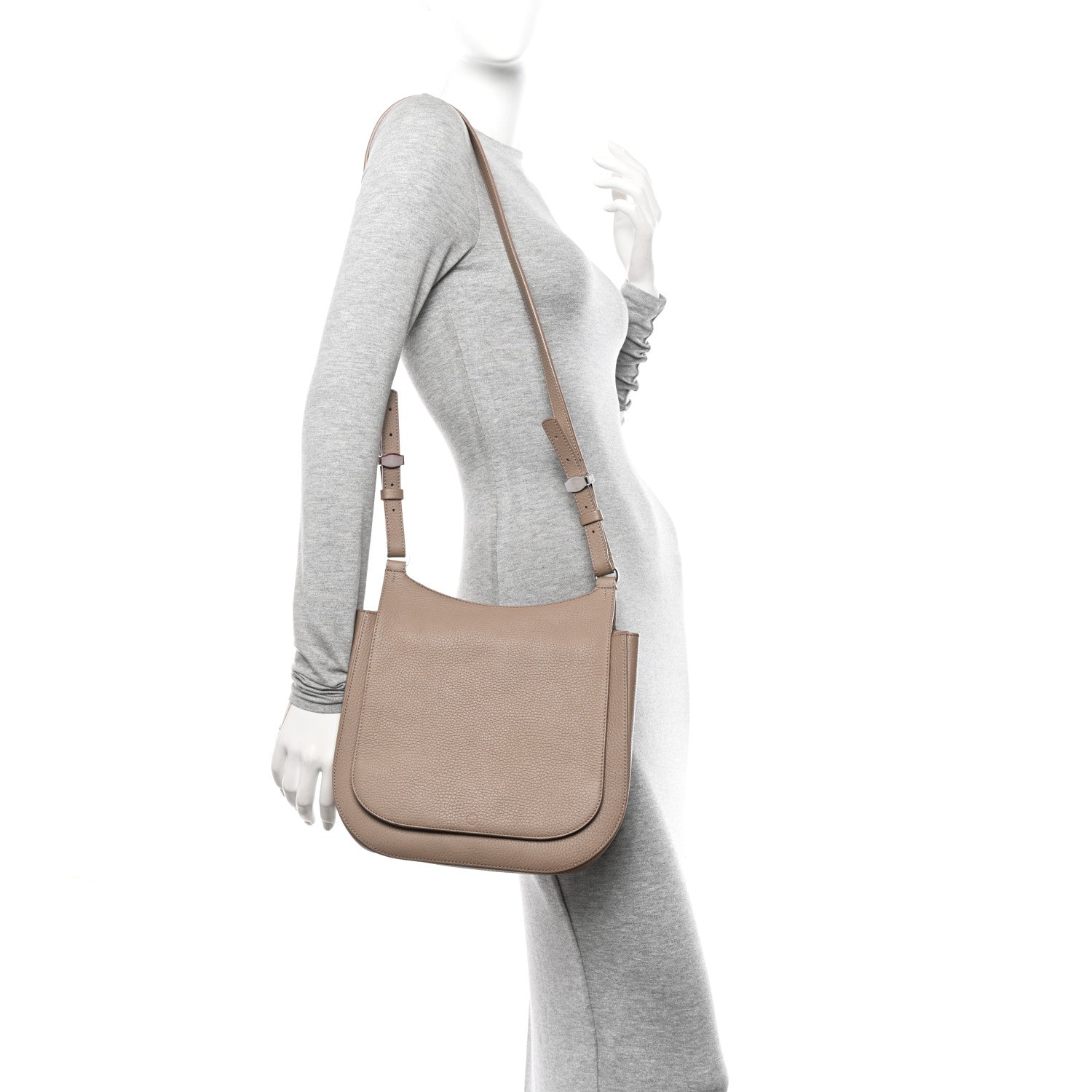 The Row Grained Calfskin Hunting Bag II Stone 2 of 16