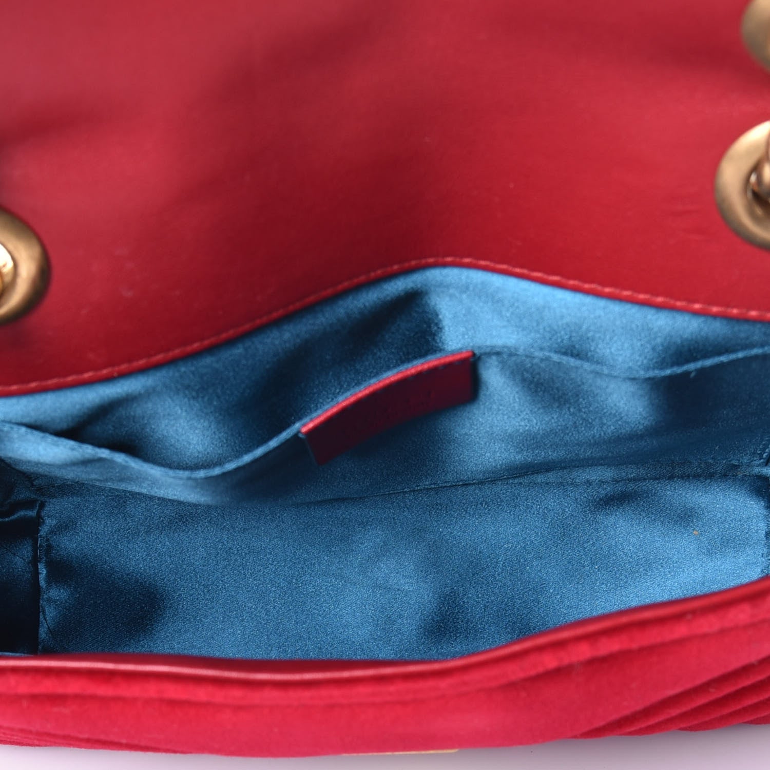 Gucci Velvet Matelasse Mini GG Marmont Shoulder Bag Hibiscus Red 5 of 9
