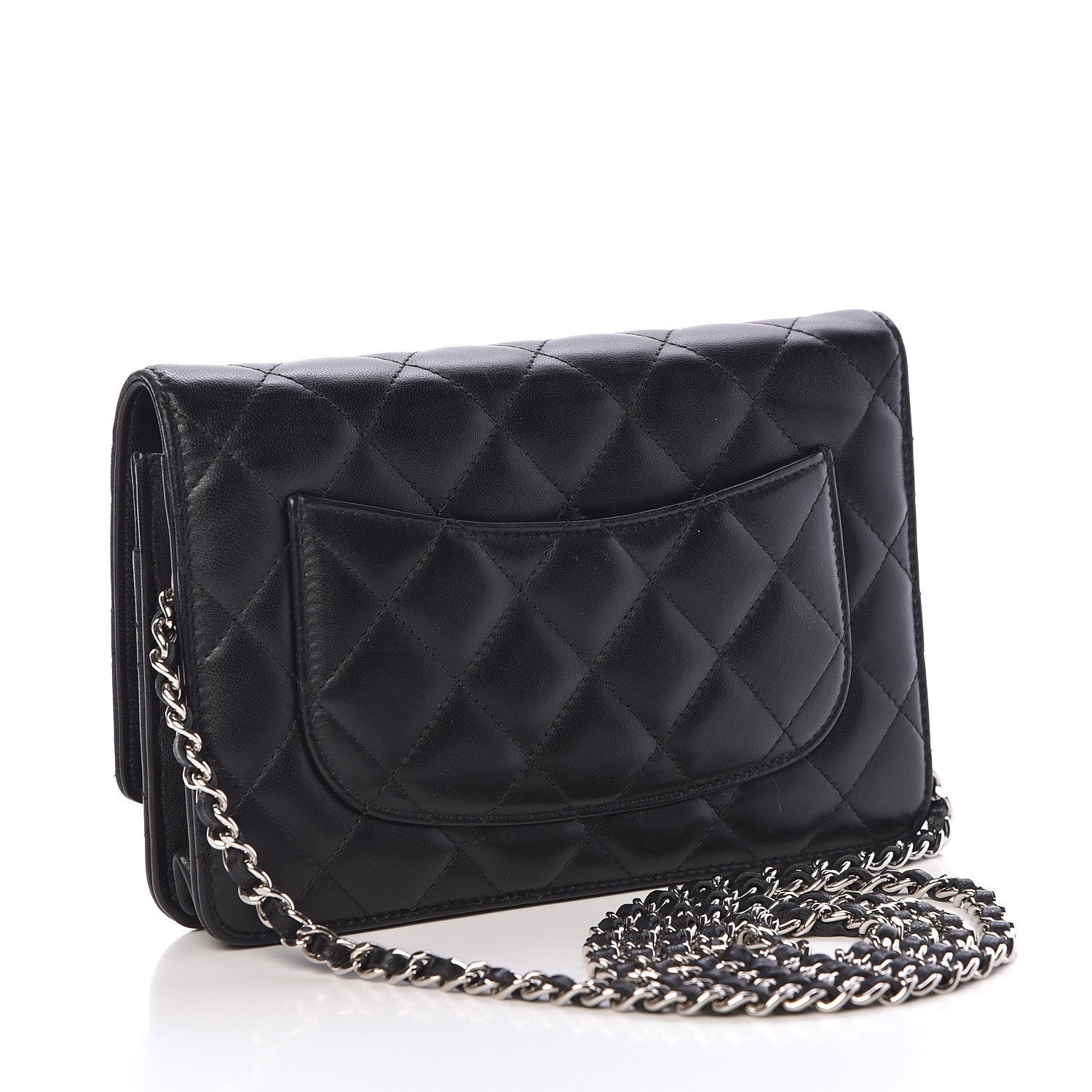 Chanel Lambskin Quilted Wallet On Chain WOC Black 3 of 12