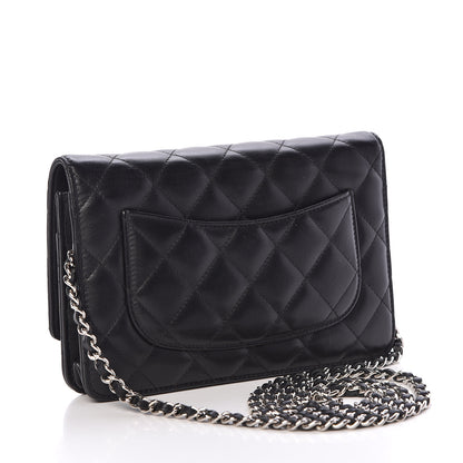 Chanel Lambskin Quilted Wallet On Chain WOC Black 3 of 12