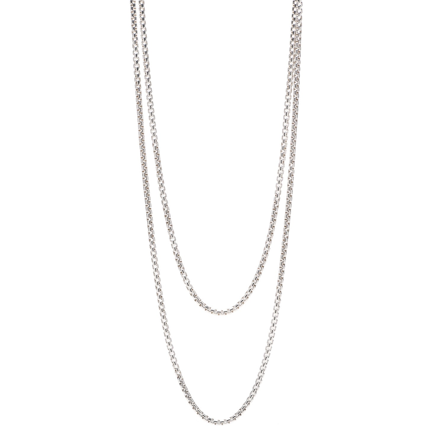David Yurman Sterling Silver 14K Yellow Gold 3.6mm Medium Box Chain Necklace 72" 1 of 6