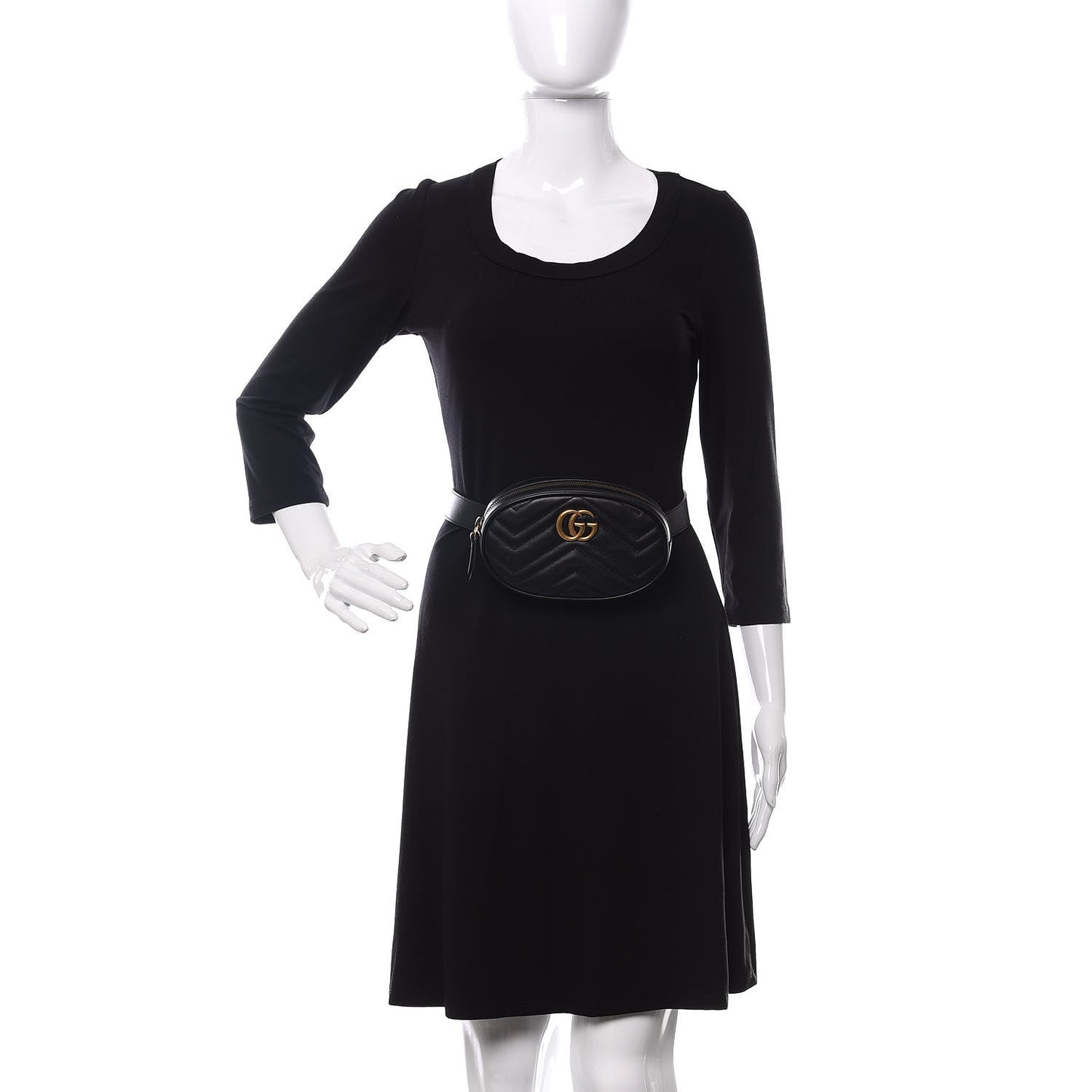 Calfskin Matelasse GG Marmont Belt Bag 95 38 Black