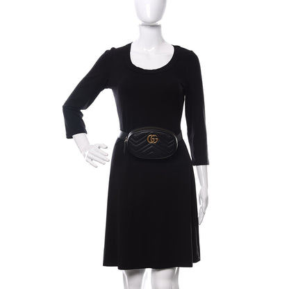 Gucci Calfskin Matelasse GG Marmont Belt Bag 95 38 Black 2 of 10