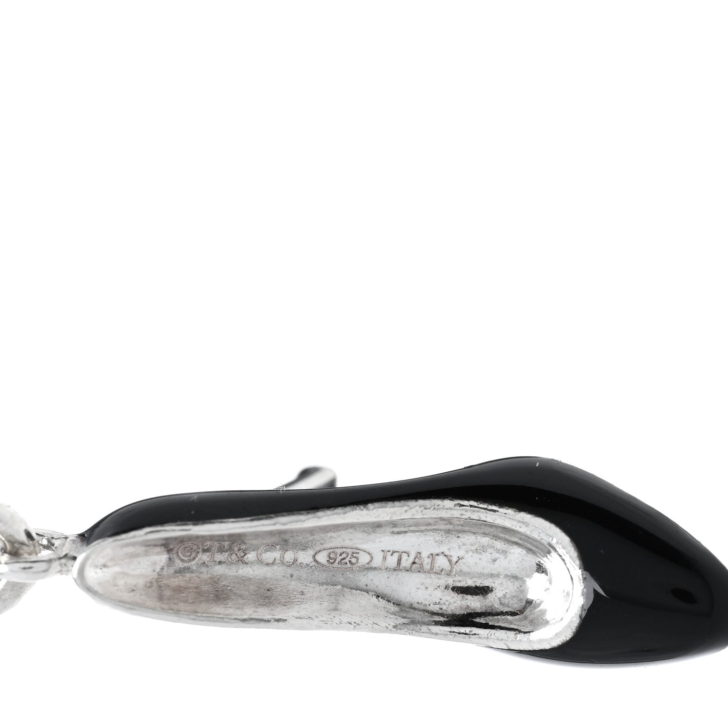 Tiffany Sterling Silver Enamel Pump Charm Black Blue 3 of 3