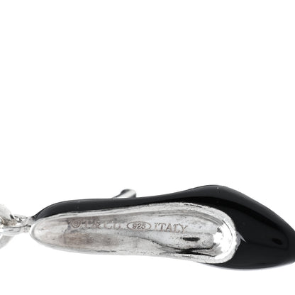 Tiffany Sterling Silver Enamel Pump Charm Black Blue 3 of 3